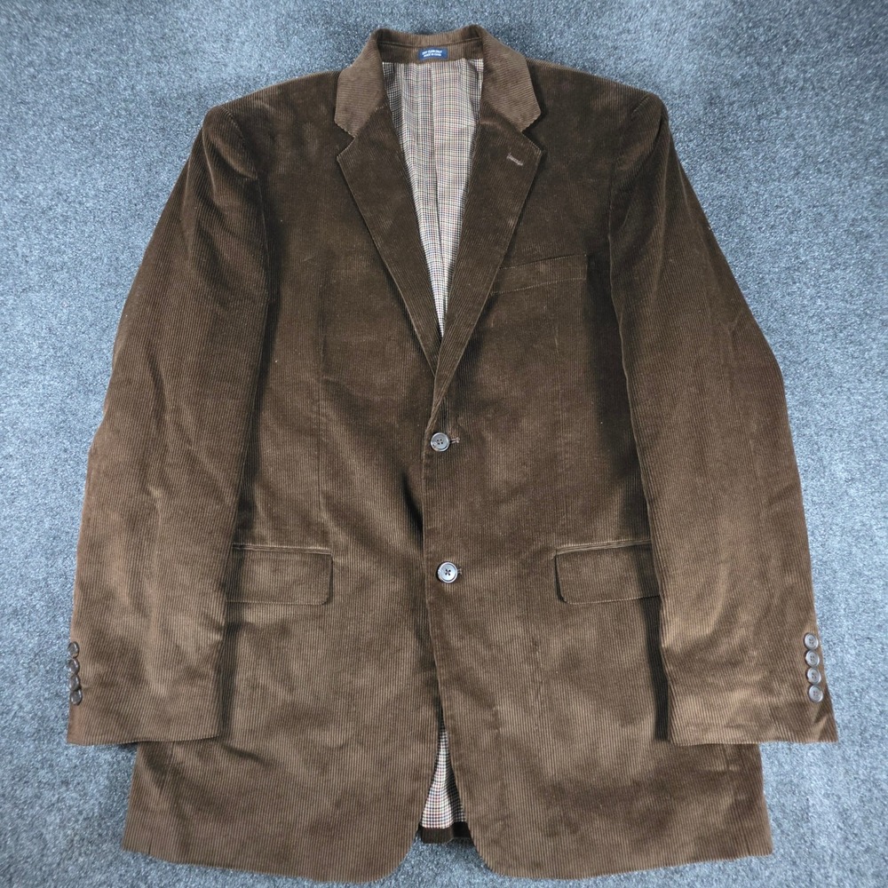 Saddlebred Corduroy Sport Coat Mens 42L Brown Two Button Blazer Jacket